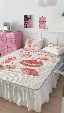 91家纺网 家纺一手货源 找家纺 昔可家纺2023新款ins创意风乳胶凉席 草莓派