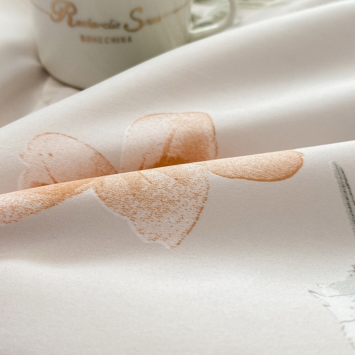 91家纺网 家纺一手货源 找家纺 棉生活 2023新款莱赛尔天丝绣花夏被 苏沫 棕