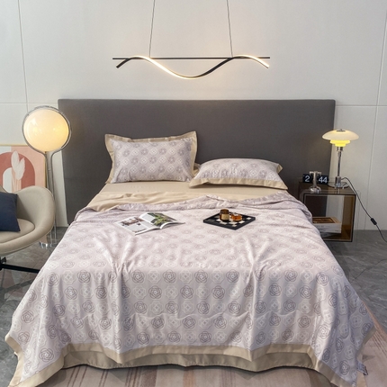 棉生活 2023新款莱赛尔天丝绣花夏被 温莎 灰