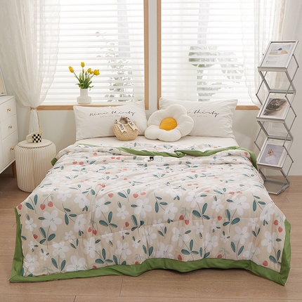 一米阳光 2023新款凉感丝包边款夏被 朝阳花开