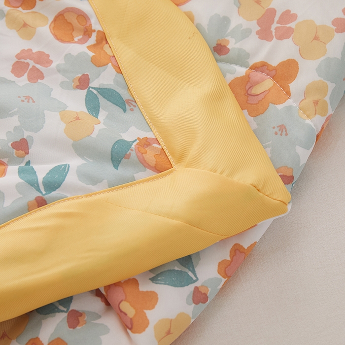 91家纺网 家纺一手货源 找家纺 一米阳光 2023新款凉感丝包边款夏被 橘意