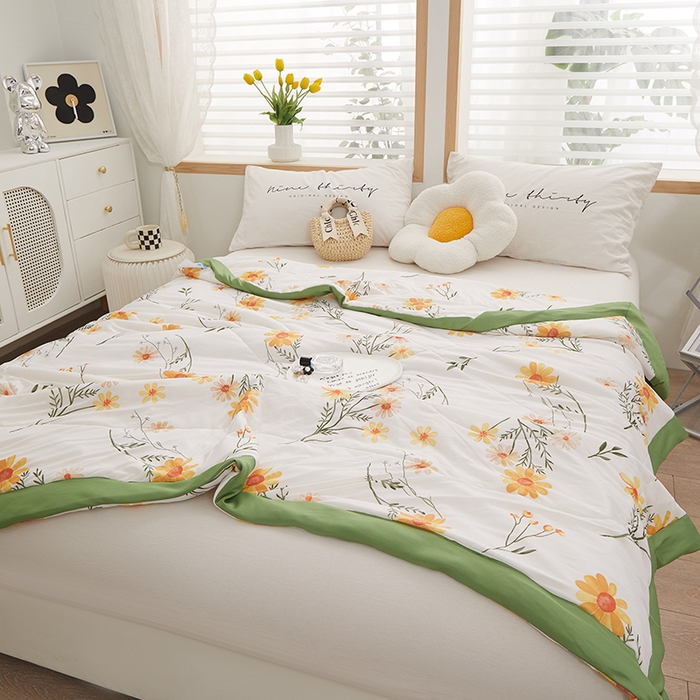 91家纺网 家纺一手货源 找家纺 一米阳光 2023新款凉感丝包边款夏被 森屿