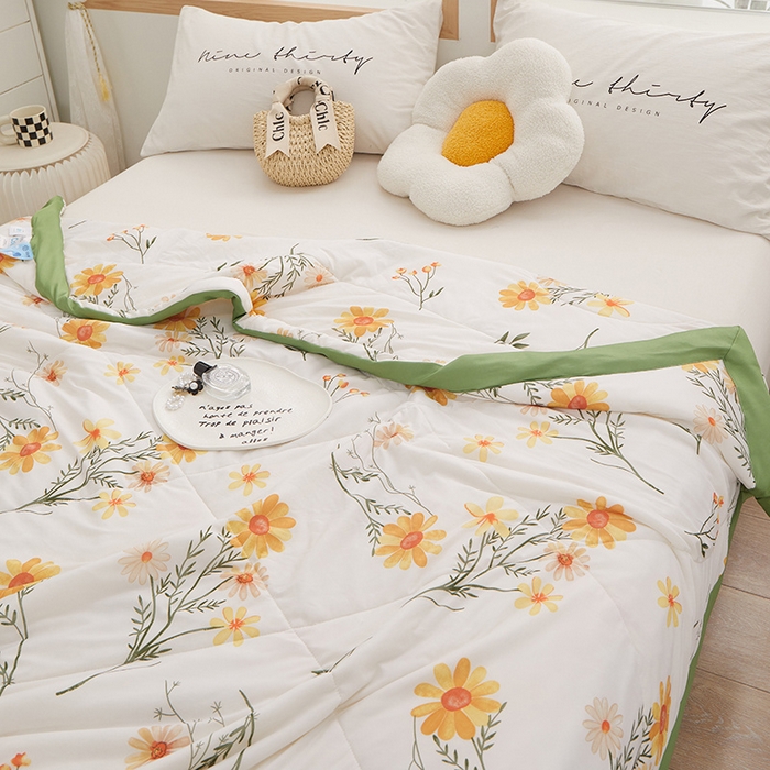 91家纺网 家纺一手货源 找家纺 一米阳光 2023新款凉感丝包边款夏被 森屿