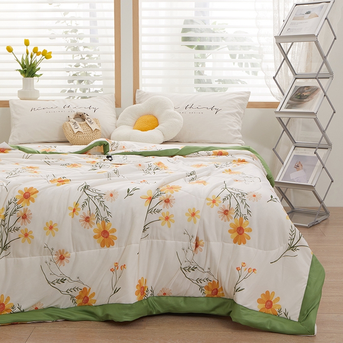 91家纺网 家纺一手货源 找家纺 一米阳光 2023新款凉感丝包边款夏被 森屿