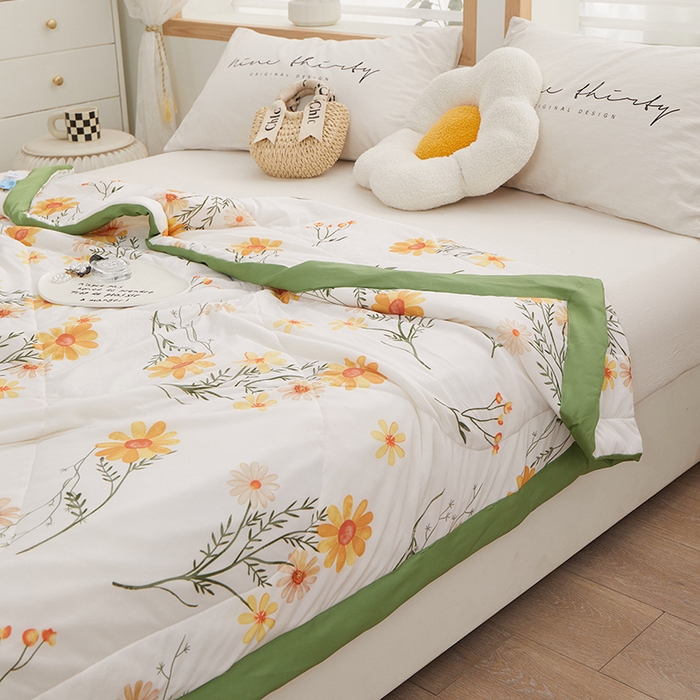 91家纺网 家纺一手货源 找家纺 一米阳光 2023新款凉感丝包边款夏被 森屿