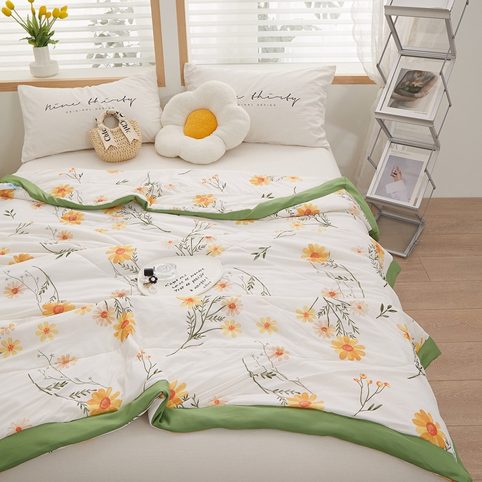 91家纺网 家纺一手货源 找家纺 一米阳光 2023新款凉感丝包边款夏被 森屿