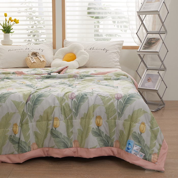 91家纺网 家纺一手货源 找家纺 一米阳光 2023新款凉感丝包边款夏被 夏威夷