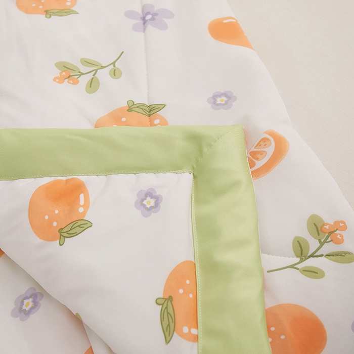 91家纺网 家纺一手货源 找家纺 一米阳光 2023新款凉感丝包边款夏被 夏橙