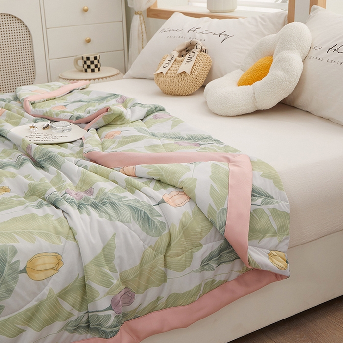 91家纺网 家纺一手货源 找家纺 一米阳光 2023新款凉感丝包边款夏被 夏威夷