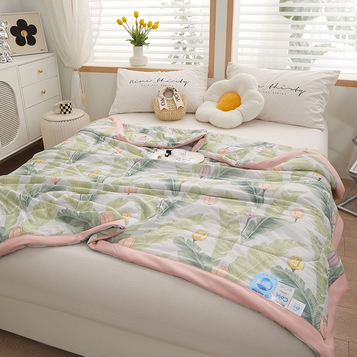 91家纺网 家纺一手货源 找家纺 一米阳光 2023新款凉感丝包边款夏被 夏威夷