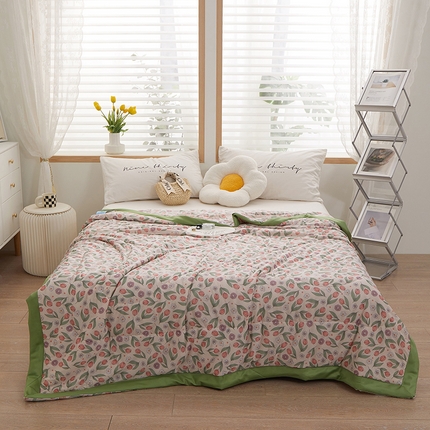 一米阳光 2023新款凉感丝包边款夏被 郁金香