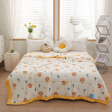 一米阳光 2023新款凉感丝包边款夏被 小狮子