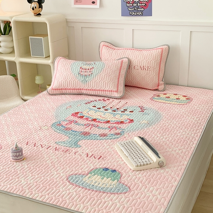 91家纺网 家纺一手货源 找家纺 昔可家纺2023新款大版卡通乳胶凉席第二批 复古蛋糕