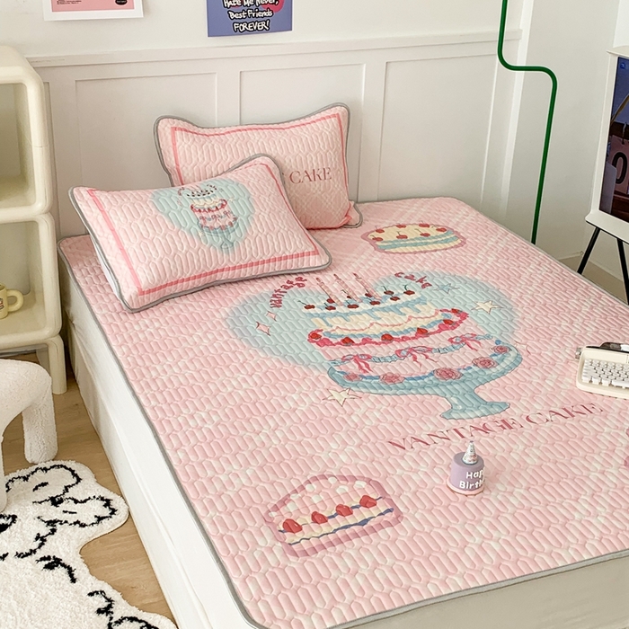 91家纺网 家纺一手货源 找家纺 昔可家纺2023新款大版卡通乳胶凉席第二批 复古蛋糕