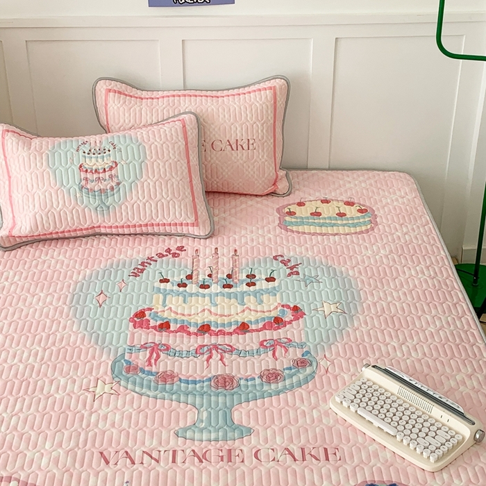 91家纺网 家纺一手货源 找家纺 昔可家纺2023新款大版卡通乳胶凉席第二批 复古蛋糕