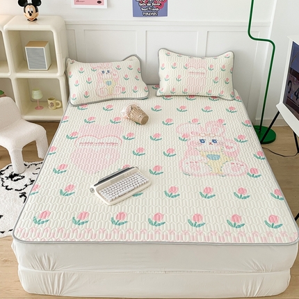 昔可家纺2023新款大版卡通乳胶凉席第二批 可爱兔兔郁金