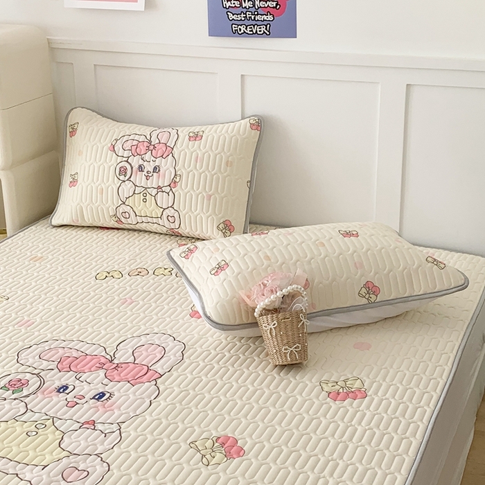 91家纺网 家纺一手货源 找家纺 昔可家纺2023新款大版卡通乳胶凉席第二批 化妆兔兔