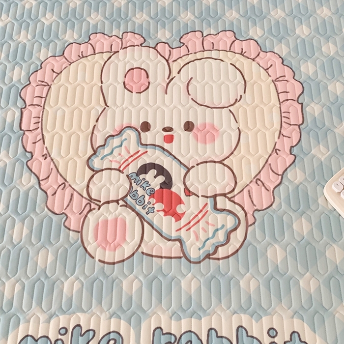 91家纺网 家纺一手货源 找家纺 昔可家纺2023新款大版卡通乳胶凉席第二批 奶糖小兔