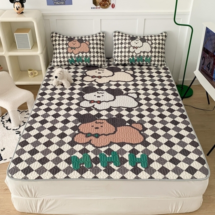 昔可家纺2023新款大版卡通乳胶凉席第二批 三只狗狗