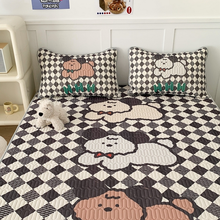 91家纺网 家纺一手货源 找家纺 昔可家纺2023新款大版卡通乳胶凉席第二批 三只狗狗