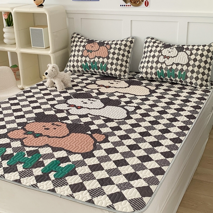 91家纺网 家纺一手货源 找家纺 昔可家纺2023新款大版卡通乳胶凉席第二批 三只狗狗