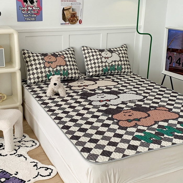 91家纺网 家纺一手货源 找家纺 昔可家纺2023新款大版卡通乳胶凉席第二批 三只狗狗