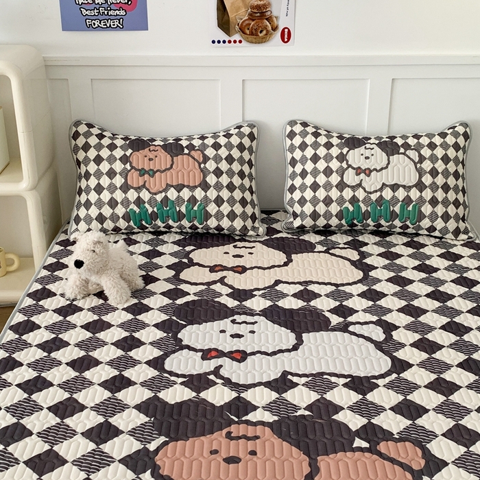 91家纺网 家纺一手货源 找家纺 昔可家纺2023新款大版卡通乳胶凉席第二批 三只狗狗