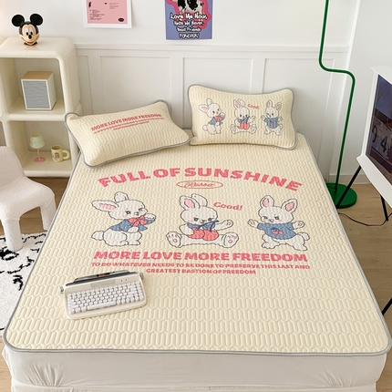 昔可家纺2023新款大版卡通乳胶凉席第二批 三只小兔