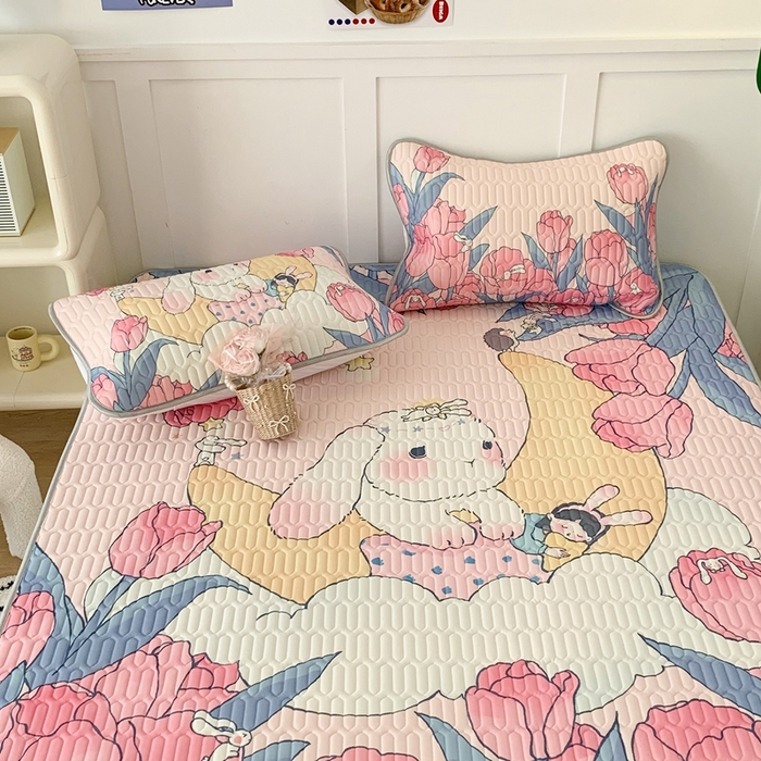 91家纺网 家纺一手货源 找家纺 昔可家纺2023新款大版卡通乳胶凉席第二批 夏眠