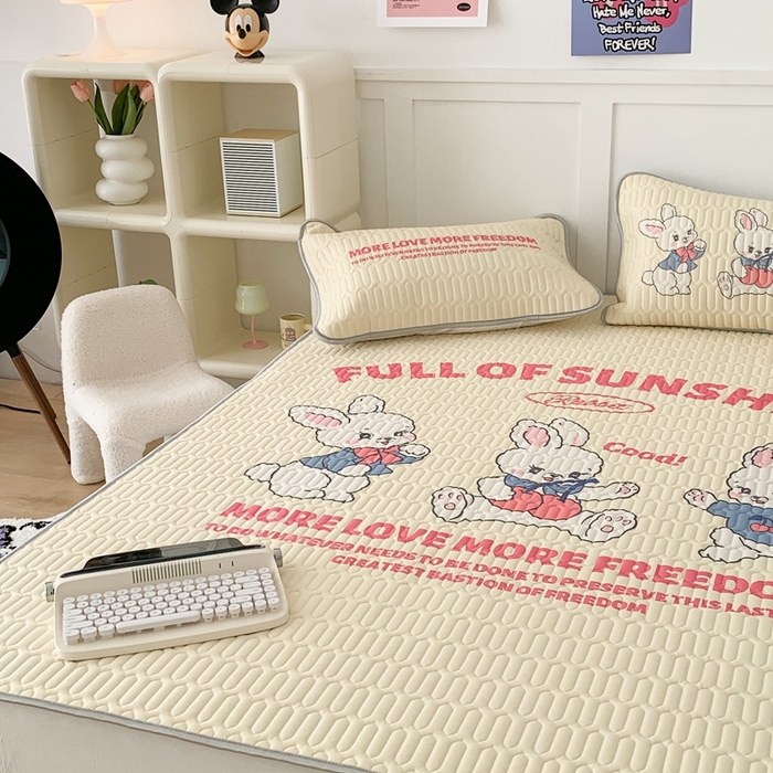 91家纺网 家纺一手货源 找家纺 昔可家纺2023新款大版卡通乳胶凉席第二批 三只小兔