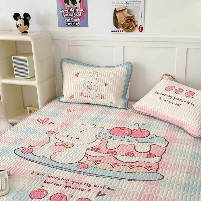 91家纺网 家纺一手货源 找家纺 昔可家纺2023新款大版卡通乳胶凉席第二批 樱桃蛋糕