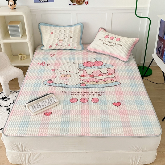 91家纺网 家纺一手货源 找家纺 昔可家纺2023新款大版卡通乳胶凉席第二批 樱桃蛋糕