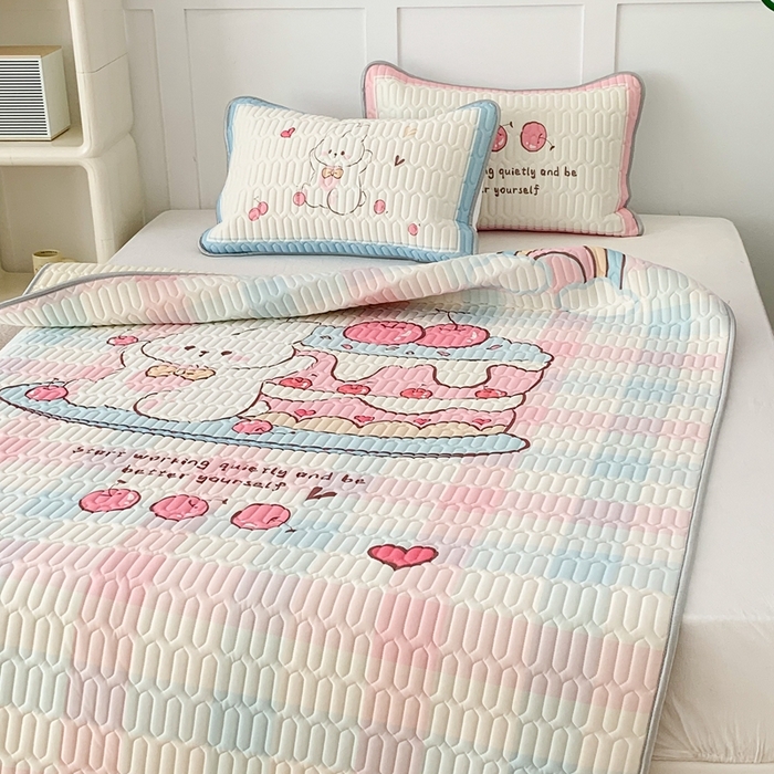 91家纺网 家纺一手货源 找家纺 昔可家纺2023新款大版卡通乳胶凉席第二批 樱桃蛋糕