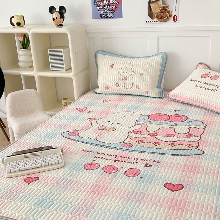 91家纺网 家纺一手货源 找家纺 昔可家纺2023新款大版卡通乳胶凉席第二批 樱桃蛋糕