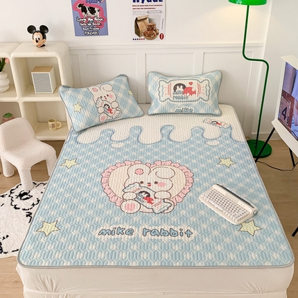 91家纺网 家纺一手货源 找家纺 昔可家纺2023新款大版卡通乳胶凉席第二批 奶糖小兔