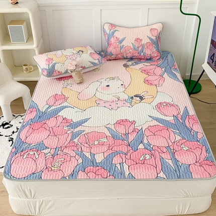 91家纺网 家纺一手货源 找家纺 昔可家纺2023新款大版卡通乳胶凉席第二批 夏眠