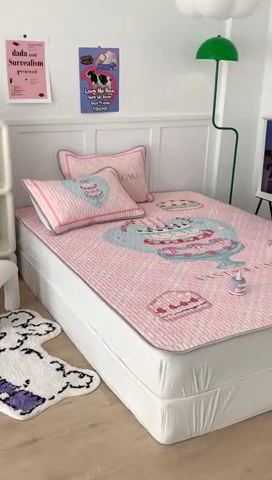 91家纺网 家纺一手货源 找家纺 昔可家纺2023新款大版卡通乳胶凉席第二批 复古蛋糕