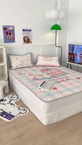 91家纺网 家纺一手货源 找家纺 昔可家纺2023新款大版卡通乳胶凉席第二批 樱桃蛋糕