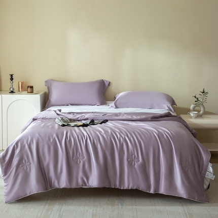 91家纺网 家纺一手货源 找家纺 ONE TWO ONE 121 2023新款进口60支天丝夏被浅藤紫1