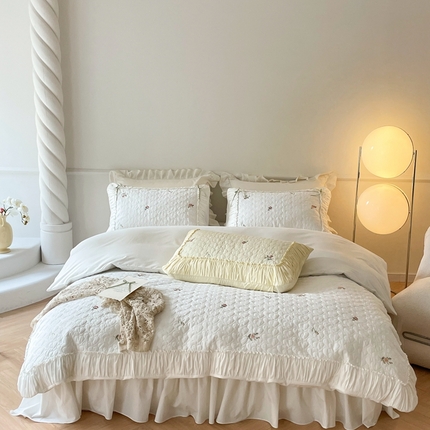 91家纺网 家纺一手货源 找家纺 （总）嗨购家纺 2023新款水洗全棉四件套 甜心玫瑰