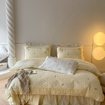 91家纺网 家纺一手货源 找家纺 （总）嗨购家纺 2023新款水洗全棉四件套 甜心玫瑰