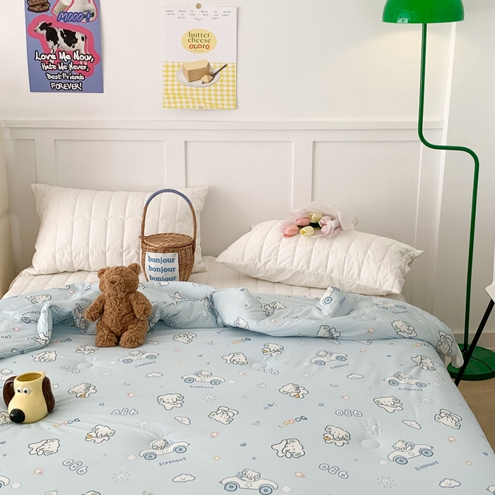 91家纺网 家纺一手货源 找家纺 昔可家纺2023新款花边款云柔针织大豆夏被 大象汽车