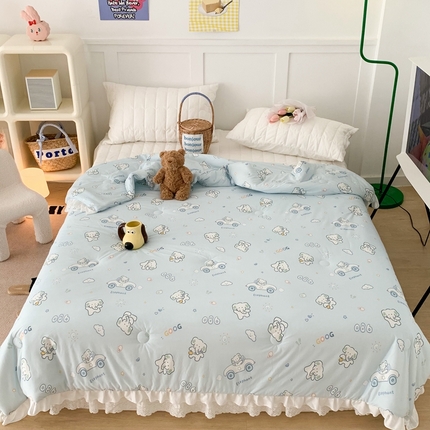 91家纺网 家纺一手货源 找家纺 （总）昔可家纺2023新款花边款云柔针织大豆夏被