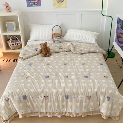 91家纺网 家纺一手货源 找家纺 （总）昔可家纺2023新款花边款云柔针织大豆夏被