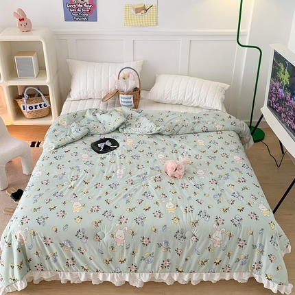 91家纺网 家纺一手货源 找家纺 （总）昔可家纺2023新款花边款云柔针织大豆夏被