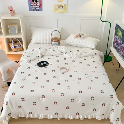 91家纺网 家纺一手货源 找家纺 （总）昔可家纺2023新款花边款云柔针织大豆夏被