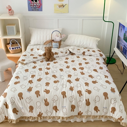 91家纺网 家纺一手货源 找家纺 （总）昔可家纺2023新款花边款云柔针织大豆夏被