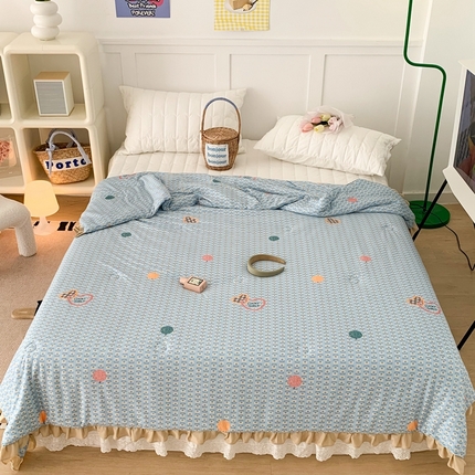 91家纺网 家纺一手货源 找家纺 （总）昔可家纺2023新款花边款云柔针织大豆夏被