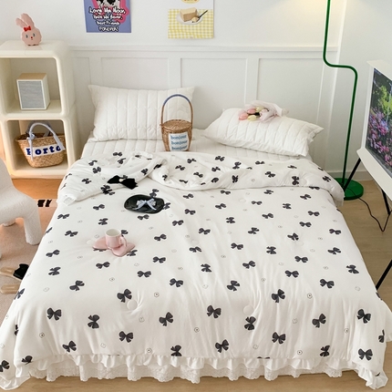 91家纺网 家纺一手货源 找家纺 （总）昔可家纺2023新款花边款云柔针织大豆夏被