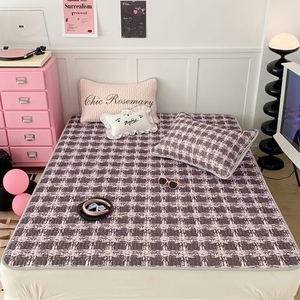 昔可家纺2023新款甜酷黑粉系列乳胶凉席 黑粉小香格